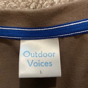 Outdoor Voices Long Sleeve Light Brown Athletic Shirt Sz L